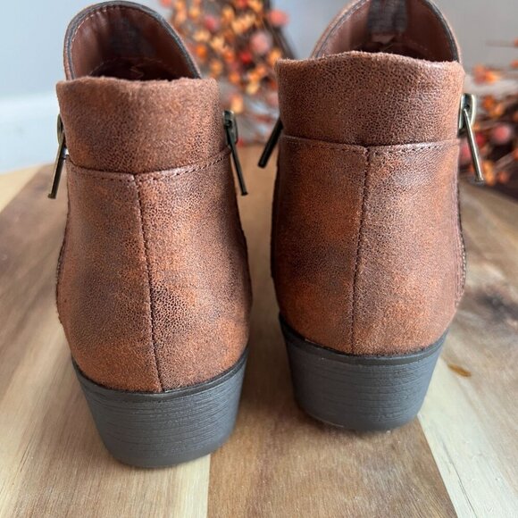 Sun + Stone Women's Adelinee Double Zip Ankle Booties Sz 5M in Chocolate Brown - Picture 6 of 10